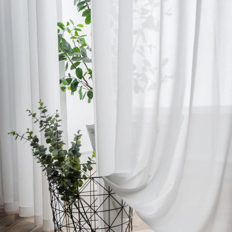 Super Soft Great Hand Feeling White Tulle Curtains