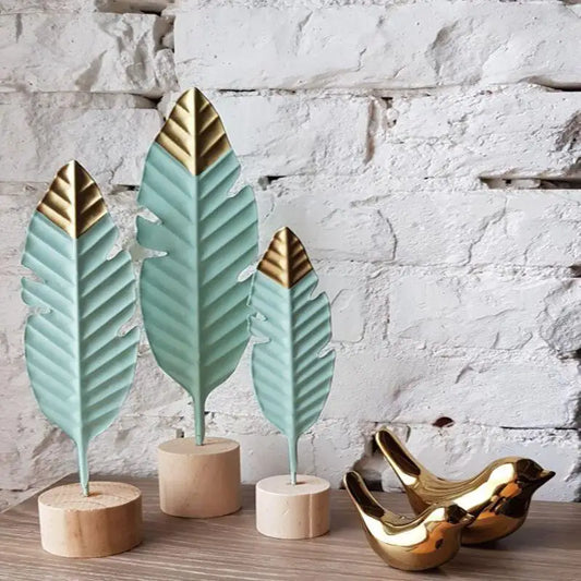 Modern Feather Wooden Decorations