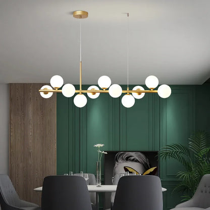 Nordic Modern LED Pendant Gold Light Glass Ball