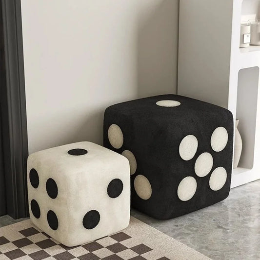 Lamb Velvet Household Dice Shoe Stool