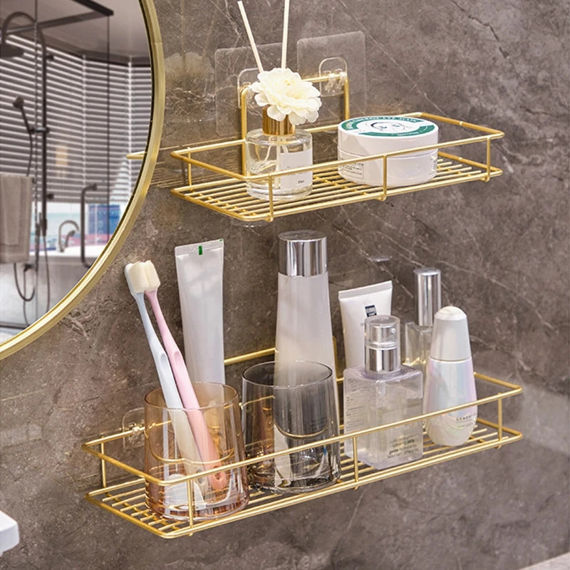 Hole-Free Wall-Mounted Mouthwash Cup Storage Rack