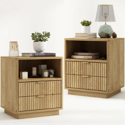 Brown Night Stands with 2 Drawers