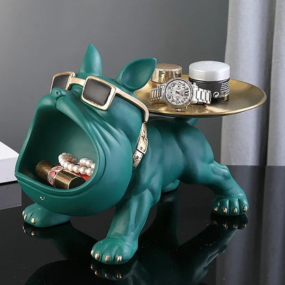 Bulldog Figurine Dog Statue Storage Box