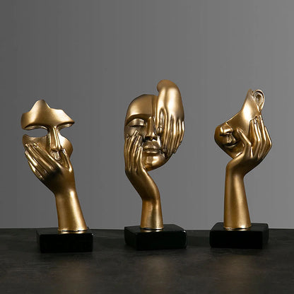 Resin Abstract Mask Statues