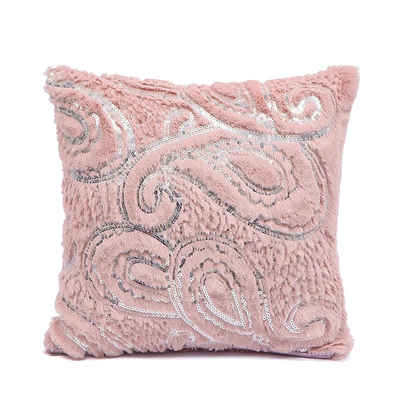 Luxury Sequin Fur Cushion Cover