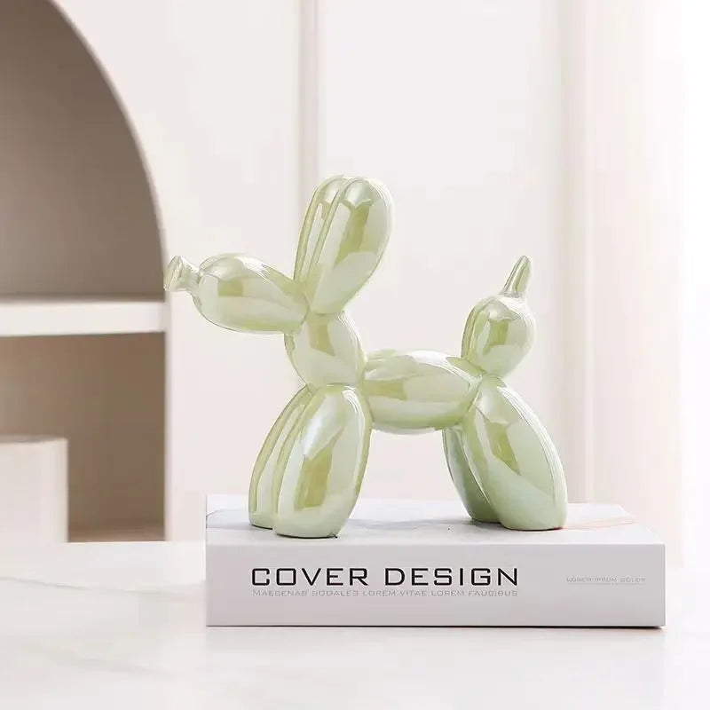 Creative Balloon Dog Abstract Ceramic Ornament Sculpture Figurine Statue