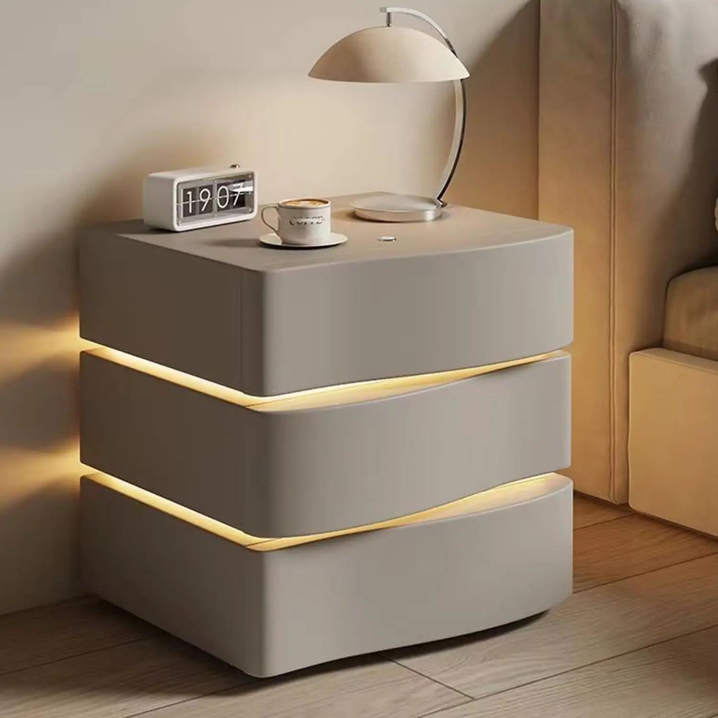 Modern Bedroom Night Stand, Side Table With Drawers