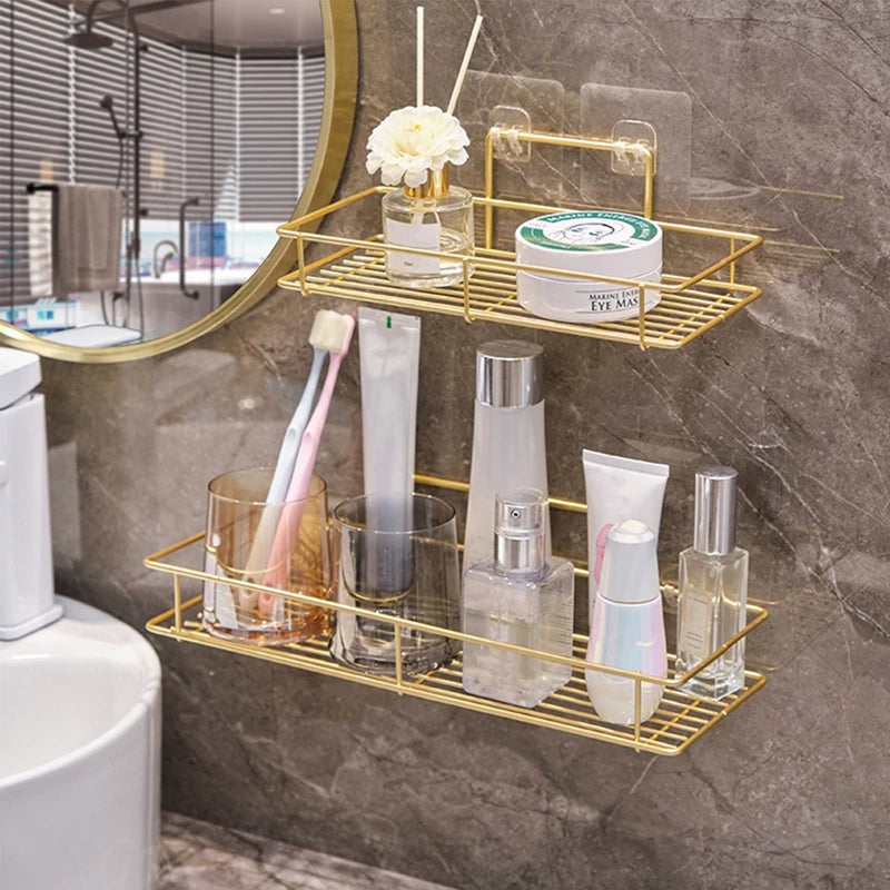 Hole-Free Wall-Mounted Mouthwash Cup Storage Rack