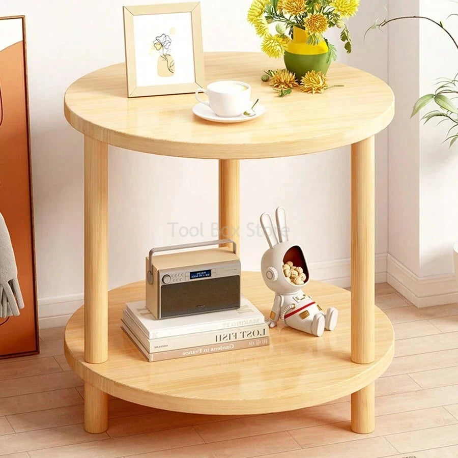 Simple Modern 2-Layer Sofa Side Table Nightstand