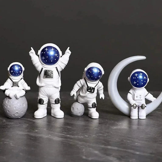 4 pcs Astronaut Figure Statue Figurine Spaceman Sculpture